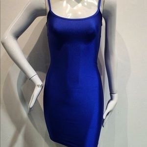 Metallic Blue Tank Dress